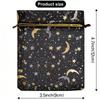 Moon & Star Printed Drawstring Organza Bags, Black, Candy Gift Bags, for Cosmetics, Party, Jewelry and Festivals, 3.5x4.7inch (9x12cm)