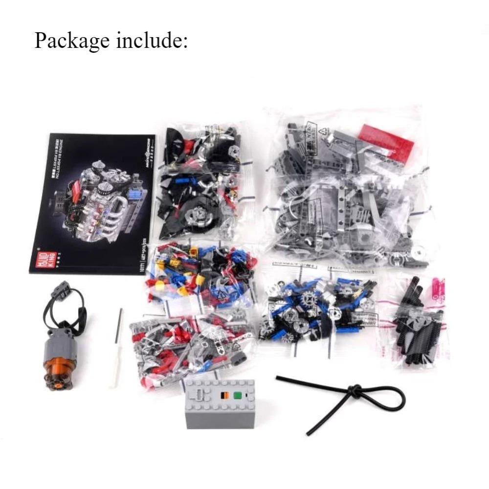 Mould King V8 Engine 10171 LSX454 Motorized Simulation Model Electrically Drive Building Blocks Technical Car Parts Toys Gift