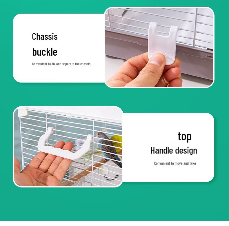 Большая декоративная клетка для волнистых попугайчиков, корелл и зябликов с акриловыми панелями