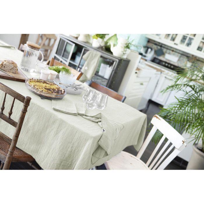 Nappe de table "Gaïa" 150 x 350 cm "Gaze de Coton" - Gaïa Vert d'Eau