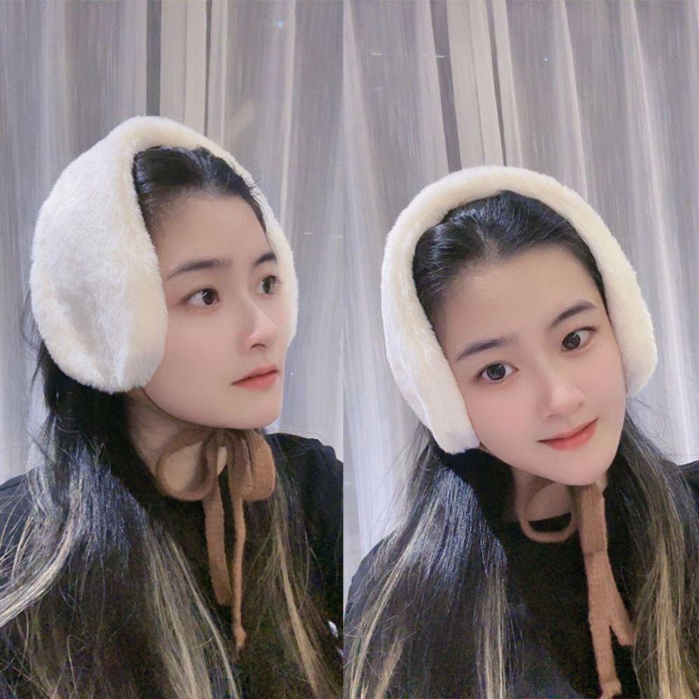 Plush Winter Small Scarf Thick Warm Neck Wrap New Tie Earmuffs