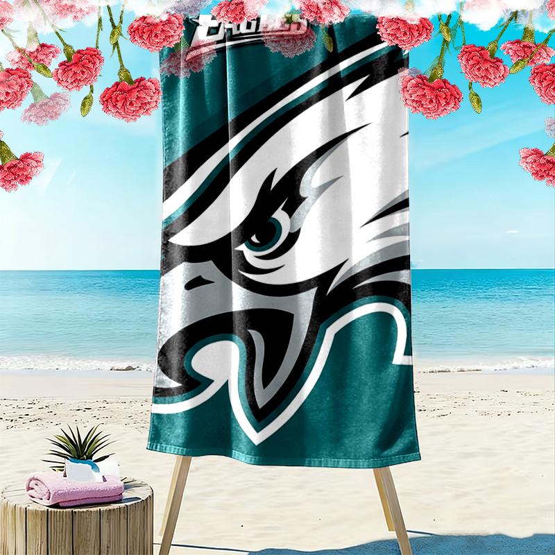Philadelphia Eagles Print Beach Towel, Large Soft Quick Dry Towel for Beach Camping Swimming