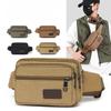 Men's Outdoor Canvas Waist Bag - High Capacity Durable Fanny Pack for Sports & Travel (Water-Resistant Phone Purse)