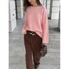 Womens Oversized Crewneck Knit Sweater 2026 Fall Winter Soft Faux Mink Wool Blend Loose Fit Casual Pullover