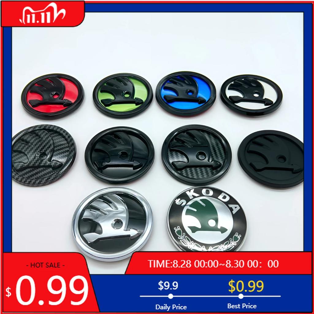 Автомобильная наклейка 80/90/100 мм 3D логотип Наклейка-значок на решетку переднего капота и задний багажник автомобиля Для Skoda Fabia Rapid Superb Octavia a7 K