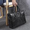 Password Lock Men Bag Genuine Leather Alligator Pattern Men's Briefcase Laptop Shoulder Bags High Quality Men Handbag Business