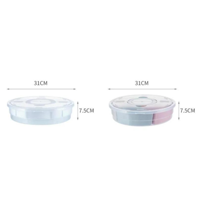 Snack Candy Round Tray Snack Dried Fruit Box with Cover Compartment Detachable 5 Grid Food Storage Box Household Plates WithLid