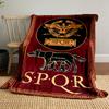 Плед SPQR в римском стиле с волчицей и орлом легиона Плед для гостиной, дивана, для перекуса, подарок другу на фестиваль