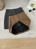 CHAO Women's High Waist Wool A-line Skirt - Autumn/Winter Slimming and Versatile Short Skirt