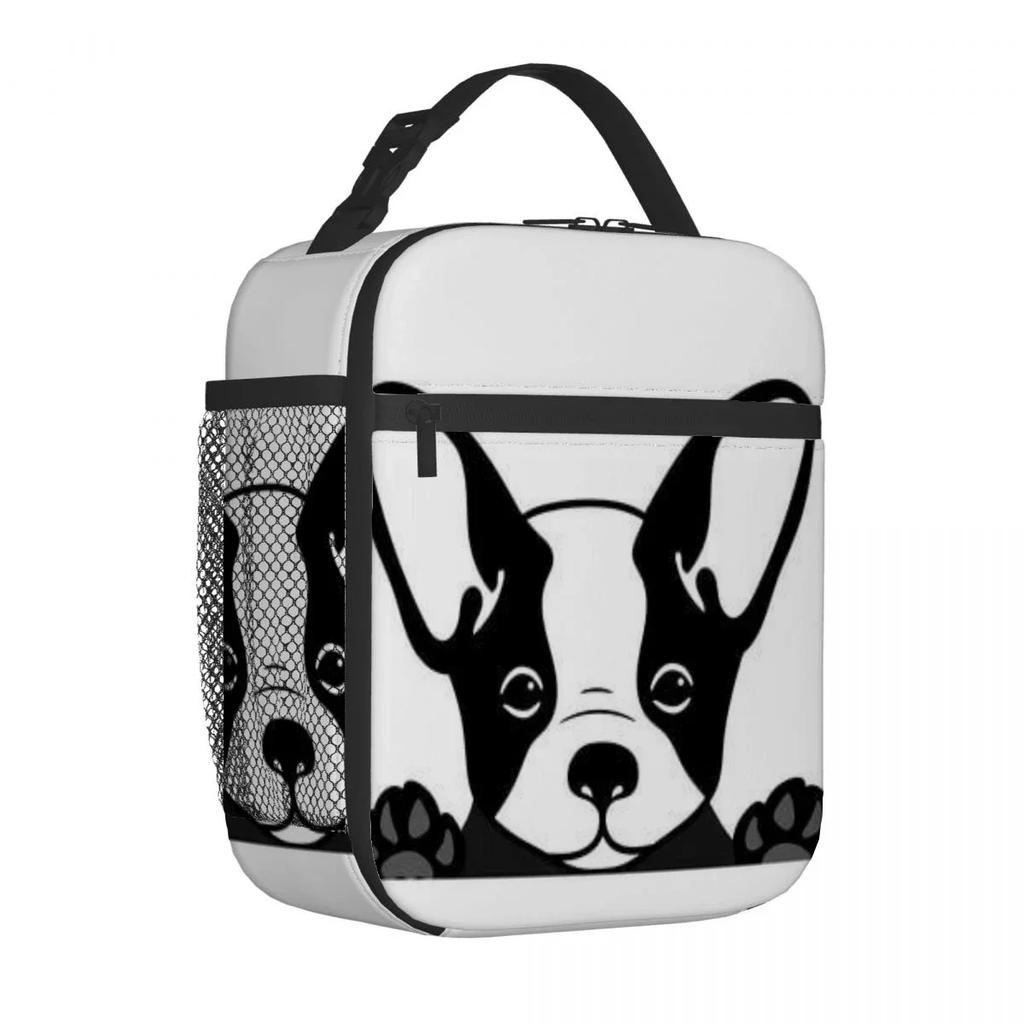 Французский бульдог мультфильм сумка для ланча портативный алюминиевая фольга утолщенный изолированный сумка для ланча подарочный водонепроницаемый сумки для ланча