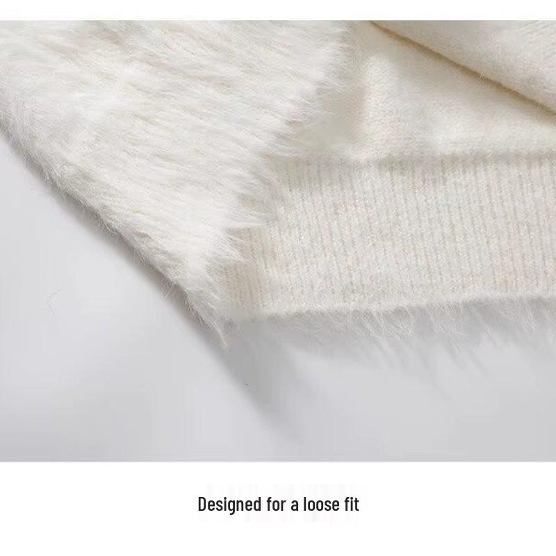 Мужской ретро кардиган-свитер с V-образным вырезом Осень/Зима 2025 - Повседневная вязаная верхняя одежда однотонная с расслабленной атмосферой.