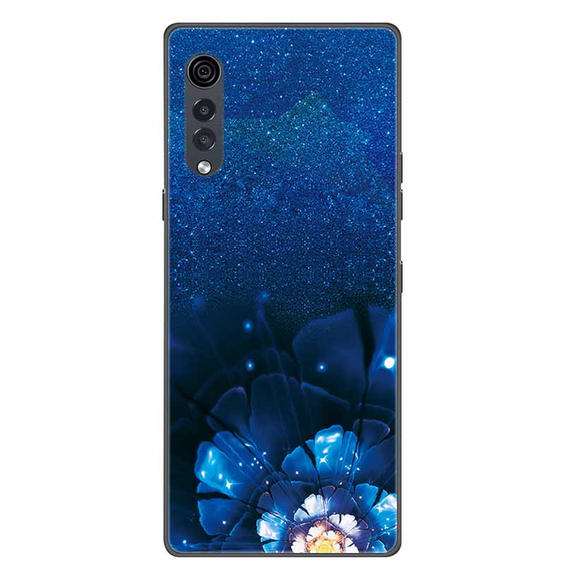 Для телефона LG Velvet Роскошный Чехол Черный Мягкий Силикон ТПУ Задняя Крышка для LGVelvet 5G Funda LMG910EMW Защитный Колпачок Capa Мультяшный Coque