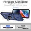 For iPhone 15 Pro Max Slide Camera Protector Phone Case Metal Ring Kickstand Anti-scratch PC+TPU Cover
