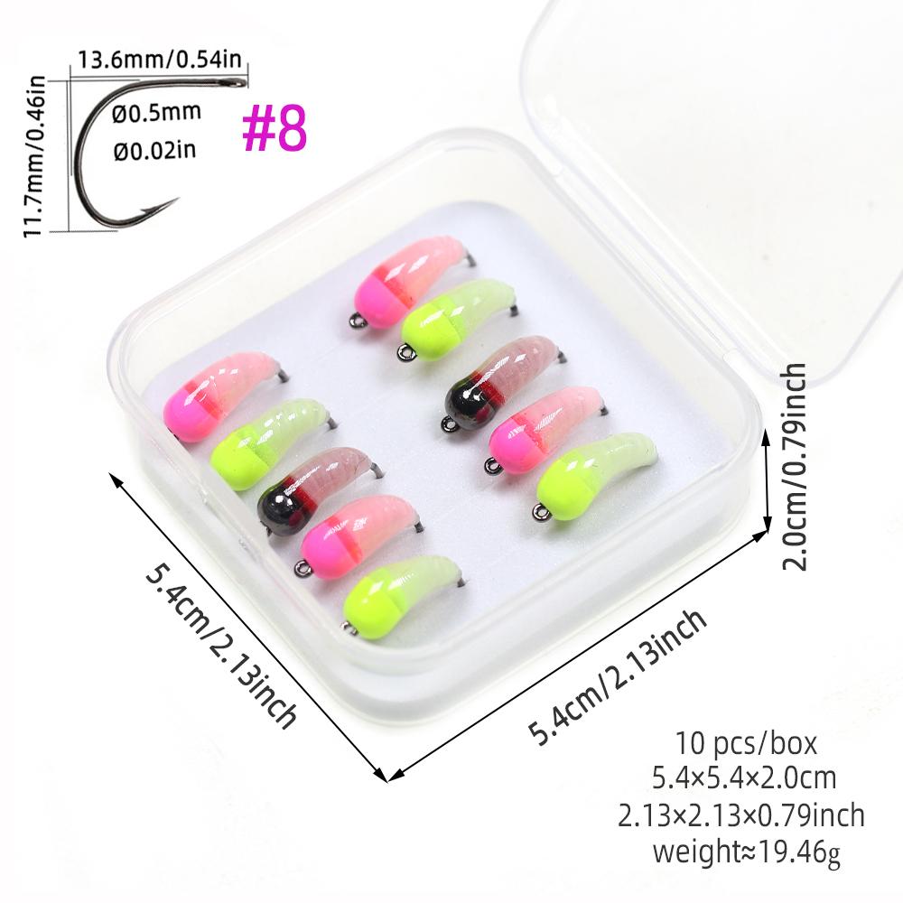 Bimoo #12 #10 #8 10 шт., быстро тонущая медная приманка с головой нимфы с бусинами, искусственная влажная приманка