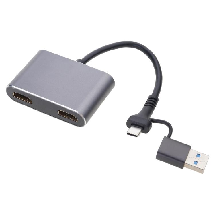 USB 3.0 на двойной HDMI-совместимый PD-конвертер USB-донгл-станция Хаб-адаптер 3 в 1