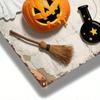 1pc Halloween Metal Sign 8x12in Pumpkin Ghost Broom Vintage Wall Decor for Home Office Gym Bedroom