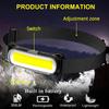 2-10PCS USB LED Headlamp 3 Modes Flashlight Waterproof Head Light Adjustable Headband for Camping Fishing Running Biking