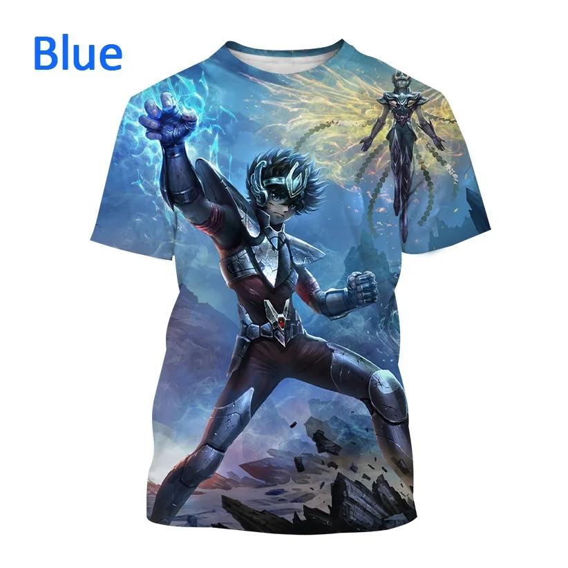Unisex's Classic Manga Cartoon Casual Harajuku Style Streetwear Top Japanese Anime Saint Seiya Print Short-sleeved T Shirt
