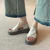 Spot!! Retro Casual Platform Open-toed Beautiful Sandals Women's Summer New Versatile Soft-soled Heightening Roman Shoes