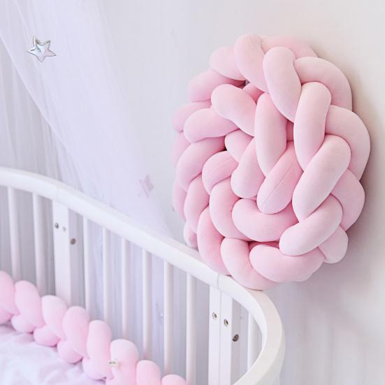 Decorative Cushion All-Around Protecting Sides And Corners of Beds And Sofa Soft PP Cotton Filling Three-Strand Braid Design Crib Braided Accessory
