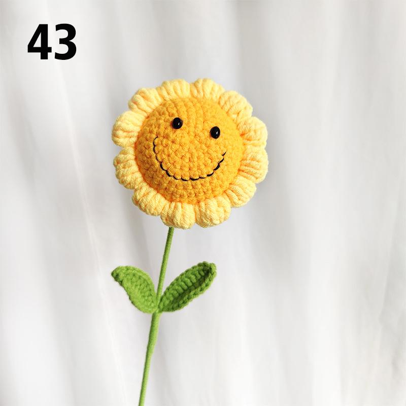 Подарок на День Учителя Подсолнух Вязаный Цветок Вязаный Цветок Ручной Работы Букет Домашний