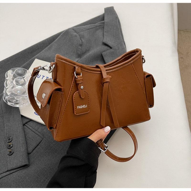 Мягкая кожаная женская сумка через плечо универсальная фактурная сумка большая сумка через плечо квадратная и ретро и маятниковая новая