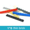 Конструктор DIY Тонкие Фигурки Кирпичики 1x8 Точек Строительные Блоки 9 Цветов Образовательный Креативный Размер Совместим С 3460 Игрушка Для Детей 50 шт