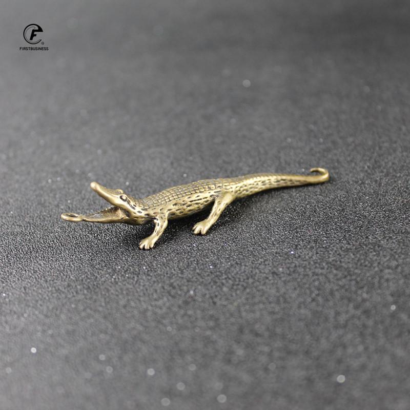 Антикварная Бронзовая Маленькая Статуэтка Крокодила Домашние Украшения Ретро Медная Фигурка Животного Аллигатора Фэн-шуй Бизнес Украшения Поделки