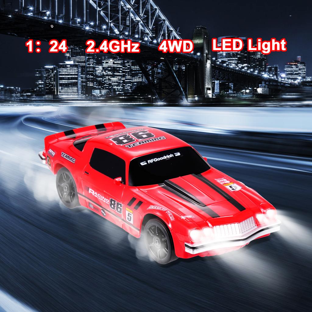 Remote Control Car Remote Control Drift Car 2.4GHz 1/24 4WD Racing Car with LED Lights Racing and