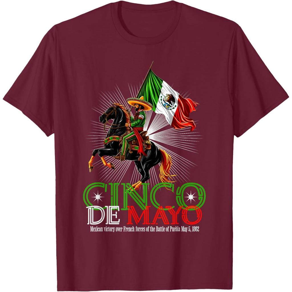 Футболка с графическим принтом 'Cinco De Mayo Mexican Victory Rider' Повседневная хлопковая футболка с коротким рукавом