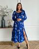 Blue Floral Dress with Slit ISSA PLUS