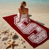 proof beach towel with a Stanford Cardinal logo pattern - soft,absorbent,quick-drying,machine washable - perfect for swimming,camping,bathing