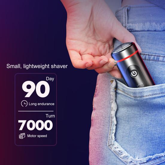 Мини-электробритва с цифровым дисплеем, USB-перезаряжаемая, водонепроницаемая, для влажного и сухого бритья, портативная, для путешествий, бритва для мужчин, триммер для бороды, инструмент для удаления волос