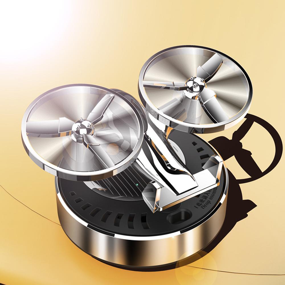Car Interior Decoration Solar Powered Airplane Rotating Perfume Diffuser Decoration Car Airplane Rotating Air Freshener