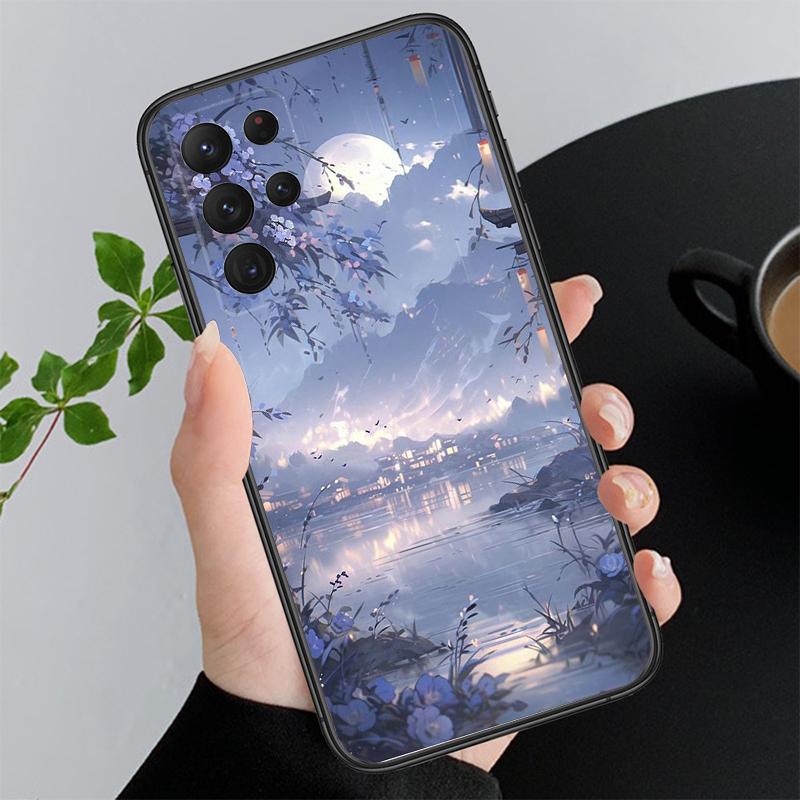 Чехол для телефона с рисунком аниме «Пейзаж» для Samsung A52S A21S A33 A23 A13 A14 A32 A52 A53 A54 A51 A71 M51