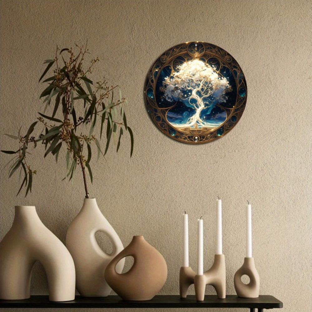 Tree of Life Mandala Aluminum Logo Rural Metal Hanging Decoration Used for Homes Porches Living Roomsand Bedrooms