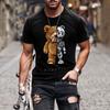 Summer Loose Casual Short Sleeved 3D Teddy Bear Short Sleeved T-shirt