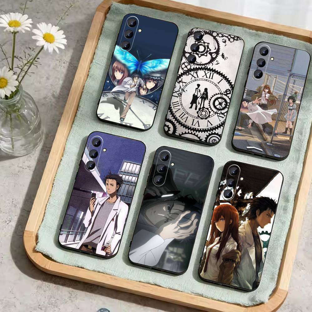Чехол для телефона A-Okabe Rintaro STEINS DATE для Samsung Galaxy A73, 21, 22, 32, 71, 53, 52, 51, 80, 5G, Мягкий черный чехол