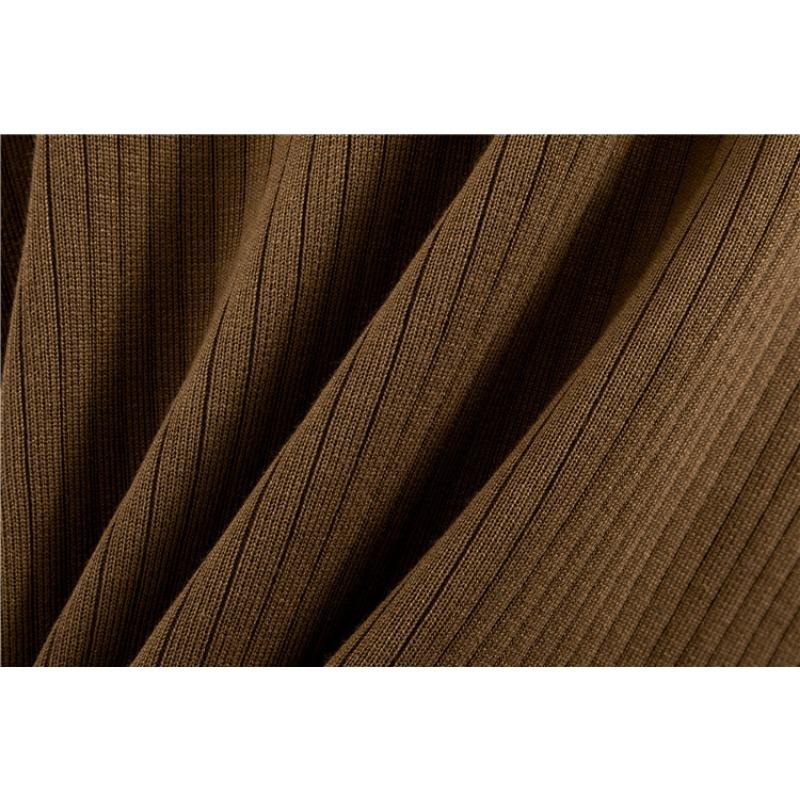 Весенне-осенний женский вязаный костюм, свободный модный стареющий свитер с высоким воротником, широкие брюки, повседневный комплект из двух предметов