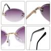 UV400 Protection Tinted Eyewear Oval Sunglasses Vintage Sunglasses Diamond Cutting Lens Shades