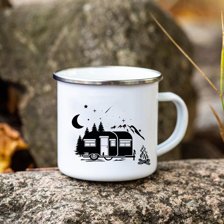 Making Memories One Campsite At A Time Camping Mug Happy Camping Campfire Enamel Mug Adventure Cups Camper Van Gift