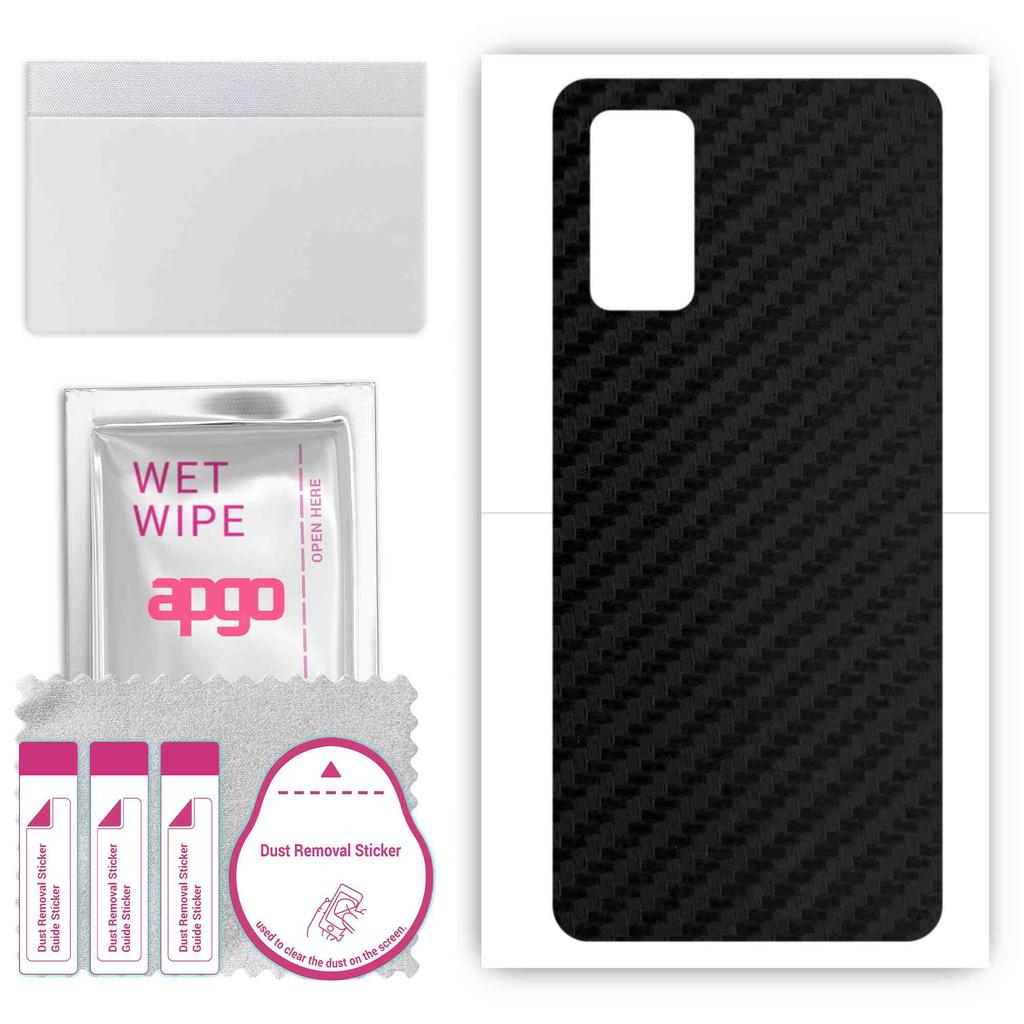 apgo Protective Skin Sticker for the Back Compatible with Honor View30, Wrap Film, Foil, Vinyl - Pattern Carbon Black