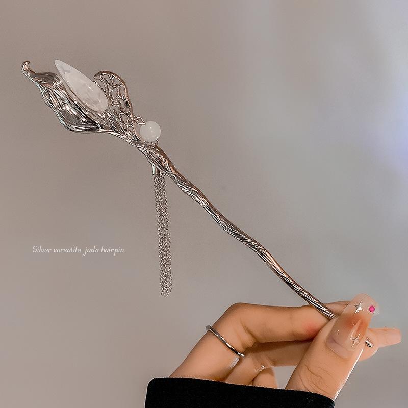 Винтажная заколка для волос в стиле ханьфу, женская, металлическая, с глазурью, вилка для волос, палочки для волос, шпилька, женские украшения, заколка для волос, аксессуары