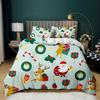 Christmas Duvet Cover Set Santa Claus Deer Printed Bedding Set Merry Christmas Christmas Polyester Comforter Set Soft Bedclothes