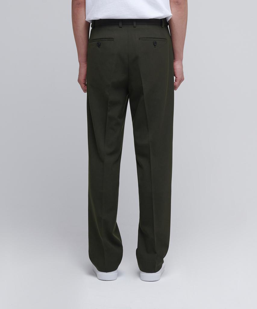 MUSINSA STANDARD Semi-Wide Hidden Elastic Waist Slacks [Khaki]