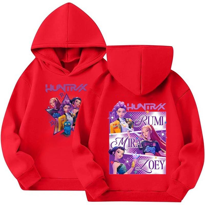 Толстовки и свитшоты для девочек KPop Охотники на демонов Свободная толстовка для девочек с принтом