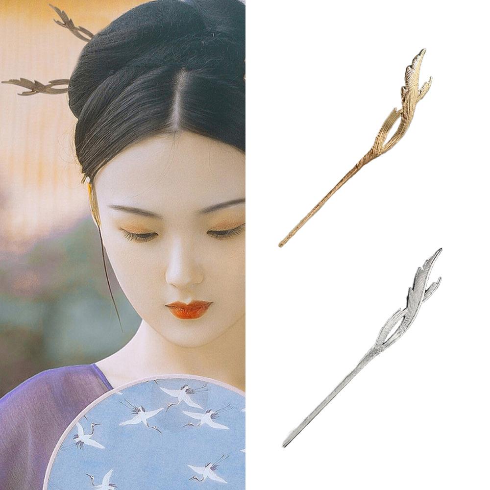 Fashion Hair Jewelry Feather Girls Women Ornaments Bird Hair Fork Hairpin Hair Stick