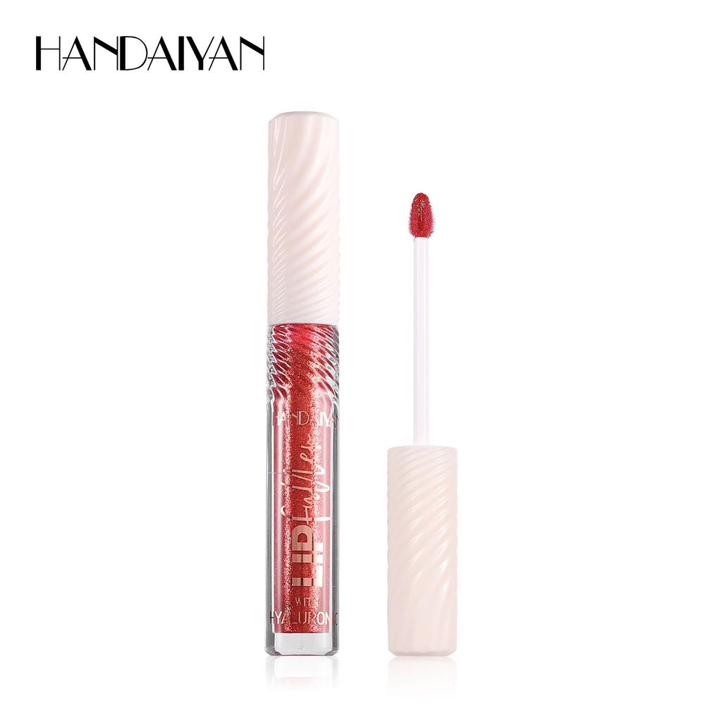 HANDAIYAN 8-Color Mirror Lip Gloss Hyaluronic Acid Lipstick Hydrating Moisturizing Pearl Fine Shine Fuller Looking Easy Color