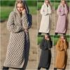 Women's Hooded Thick Knitted Sweater Cardigan Coat Long Sleeve Winter Warm Hooded Cloak
