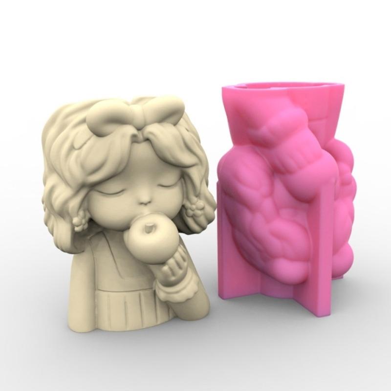 Силиконовая форма для цветочного горшка, бетонная цементная форма для горшка для растений, форма для цветочного горшка, форма для эпоксидной смолы, держатель для кистей для макияжа, форма-органайзер